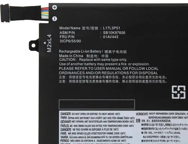 Alt view image 3 of 5 - Replacement Battery for Lenovo L17M3P52 L17C3P51 L17L3P51 TP00117A 01AV445 01AV448 11.55V 45Wh, High Capacity, 12-Month Warranty