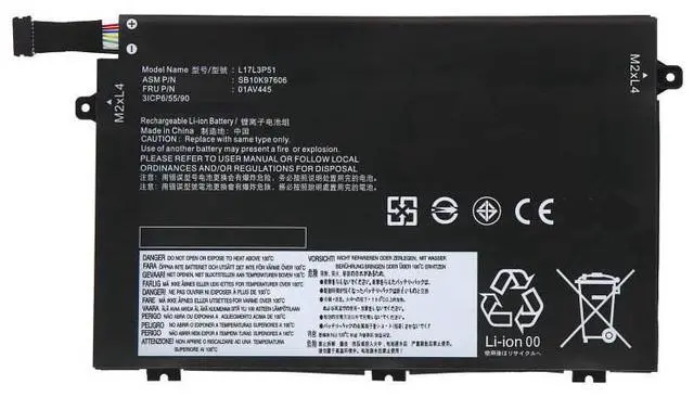 Main image of Replacement Battery for Lenovo L17M3P52 L17C3P51 L17L3P51 TP00117A 01AV445 01AV448 11.55V 45Wh, High Capacity, 12-Month Warranty
