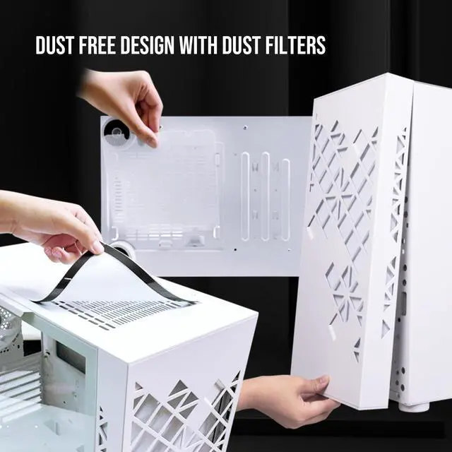 Alt view image 6 of 7 - BitFenix Tracery EATX (up to 272mm) PC Gaming Case Black, GPU Length Support 410mm, 1x 120mm ARGB Fan, 3x 140mm Black Fans Pre-Installed, Dual 360mm Radiator Support on Top and Front, USB Type C