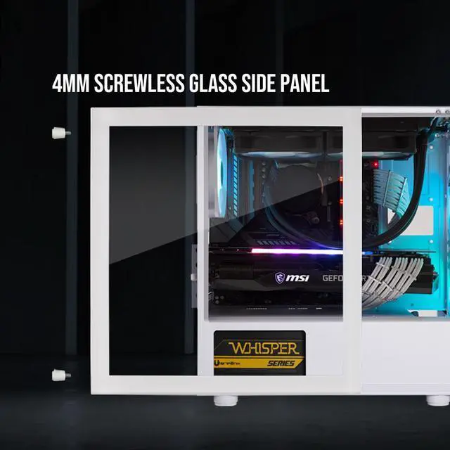 Alt view image 7 of 7 - BitFenix Nova Mesh mATX (Micro ATX, Mini ITX) PC Gaming Case ARGB Edition White, 3 x ARGB Fans Pre-Installed, 240mm AIO Support at Top, GPU Length Support Up To 345mm