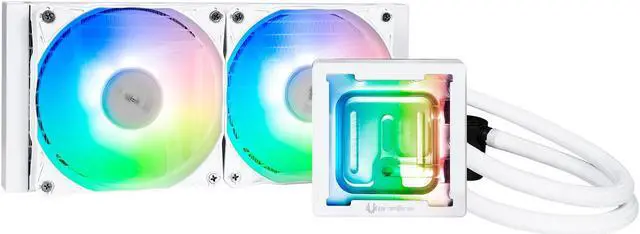 Main image of BitFenix Cube AIO ARGB CPU Liquid Cooler 240mm Radiator White, Intel LGA1700/AMD AM5 Ready, Innovative Pump with Lift of 1.8 M/high Efficiency 5500RPM/ Silent 15DB, High Quality Made in Taiwan