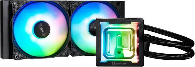 Main image of BitFenix Cube AIO ARGB CPU Liquid Cooler 240mm Radiator Black, Intel LGA1700/AMD AM5 Ready, Innovative Pump with Lift of 1.8 M/high Efficiency 5500RPM/ Silent 15DB, High Quality Made in Taiwan