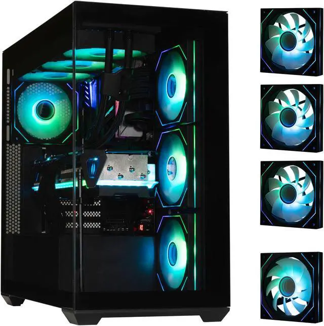 Main image of BitFenix CETO High Airflow PC Gaming Case Black-Panoramic Tempered Glass Reverse Connection Motherboard Compatible4xInfinity Mirroring ARGB Fans(3X Reverse)-360mm AIO/GPU 410mm Support