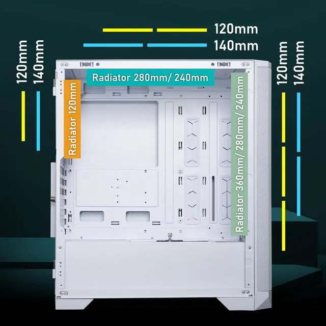 Alt view image 3 of 7 - BitFenix NOVA MESH SE TG ARGB Edition Case, White Body/White Mesh, Tempered Glass Side Panel, ATX/Micro ATX/Mini ITX Form Factor, 4 x 3 pin 5V ARGB Fans Pre-installed, BFC-NSE-300-WWGKW-4A