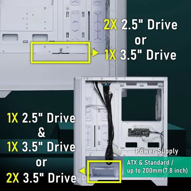 Alt view image 6 of 7 - BitFenix NOVA MESH SE TG ARGB Edition Case, White Body/White Mesh, Tempered Glass Side Panel, ATX/Micro ATX/Mini ITX Form Factor, 4 x 3 pin 5V ARGB Fans Pre-installed, BFC-NSE-300-WWGKW-4A