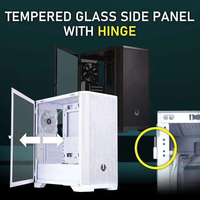 Alt view image 7 of 7 - BitFenix NOVA MESH SE TG ARGB Edition Case, White Body/White Mesh, Tempered Glass Side Panel, ATX/Micro ATX/Mini ITX Form Factor, 4 x 3 pin 5V ARGB Fans Pre-installed, BFC-NSE-300-WWGKW-4A