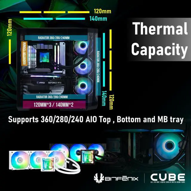 Alt view image 4 of 7 - BitFenix T10 Dual Chamber PC Gaming Case Black 4ARGB