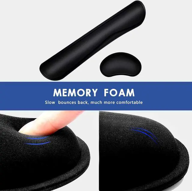 Alt view image 5 of 5 - Aigrous Enlarge Gel Memory Foam Set Keyboard Wrist Rest Pad, Mouse Wrist Cushion Support for Office, Computer, Laptop, Mac, Comfortable, Lightweight for Easy Typing Pain Relief