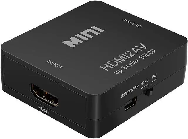 Alt view image 2 of 7 - HDMI to RCA, 1080p HDMI to AV 3RCA CVBs Composite Video Audio Converter Adapter Supports PAL/NTSC for TV Stick, Roku, Chromecast, Apple TV, PC, Laptop, Xbox, HDTV, DVD-Black