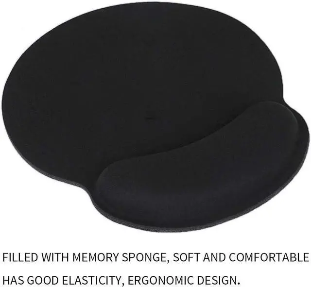 Alt view image 3 of 6 - Ergonomic Mouse Pad with Wrist Support Gel Mouse Pad with Wrist Rest, Easy Typing Pain Relief Mousepad with Non-Slip Rubber Base for Computer, Laptop, Home Office, Black