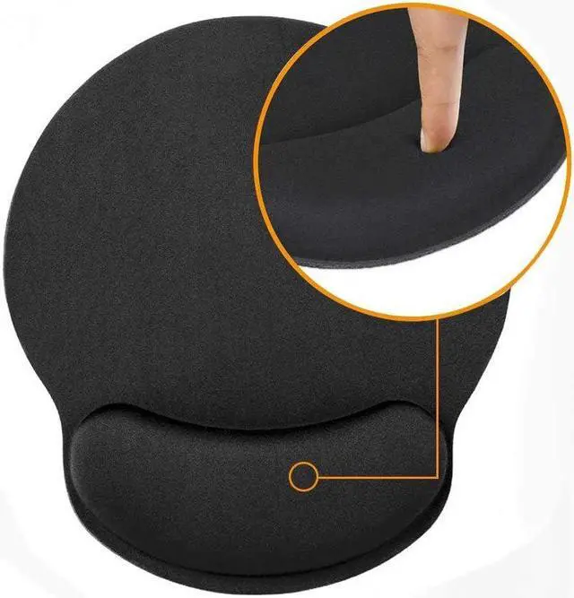Alt view image 4 of 6 - Ergonomic Mouse Pad with Wrist Support Gel Mouse Pad with Wrist Rest, Easy Typing Pain Relief Mousepad with Non-Slip Rubber Base for Computer, Laptop, Home Office, Black