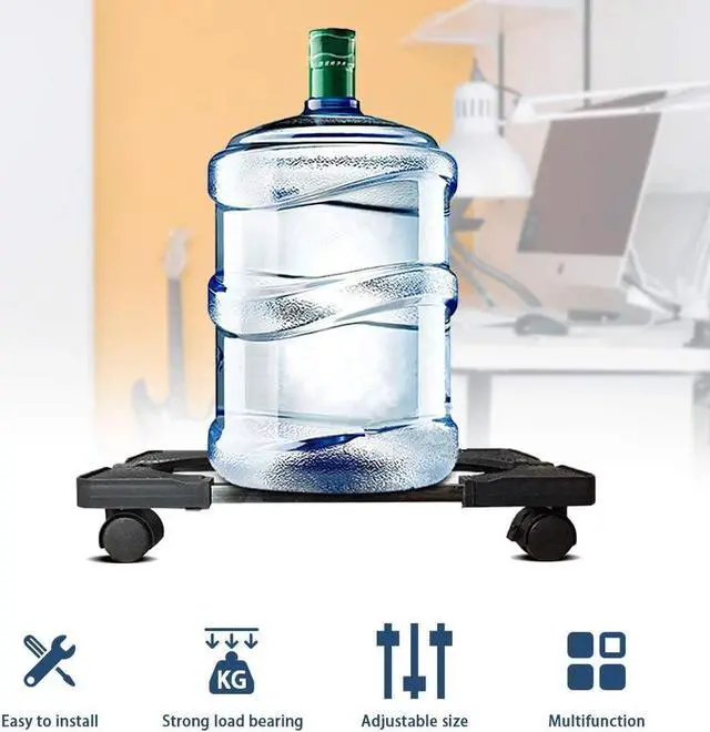 Alt view image 5 of 7 - Aigrous Mobile CPU Stand Adjustable Computer Tower Stand with 4 Caster Wheels Fits Most PC