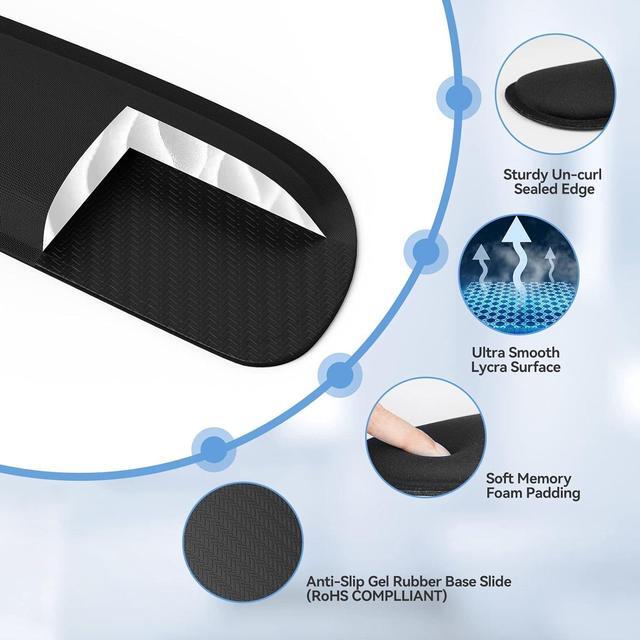 Alt view image 4 of 6 - Keyboard Wrist Rest and Mouse Pad with Wrist Support, Memory Foam Set for Computer/Laptop/Mac, Lightweight for Easy Typing & Pain Relief Ergonomic Mousepad