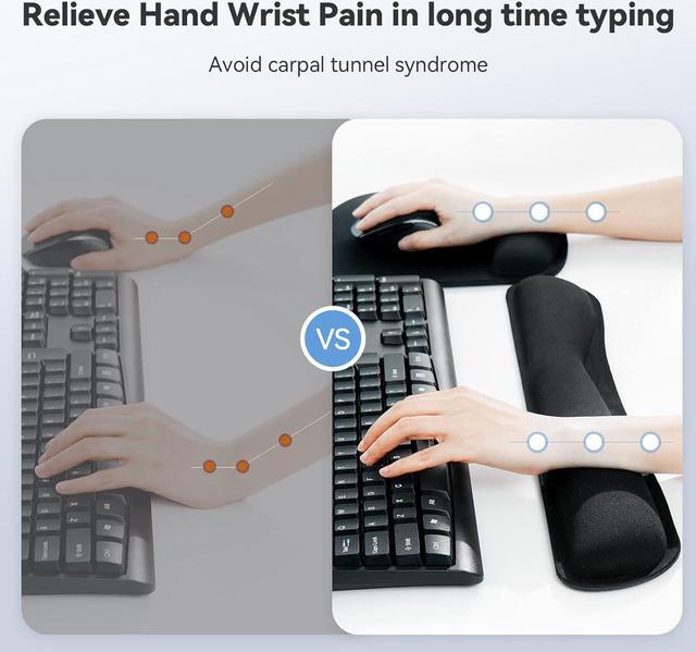 Alt view image 3 of 6 - Keyboard Wrist Rest and Mouse Pad with Wrist Support, Memory Foam Set for Computer/Laptop/Mac, Lightweight for Easy Typing & Pain Relief Ergonomic Mousepad