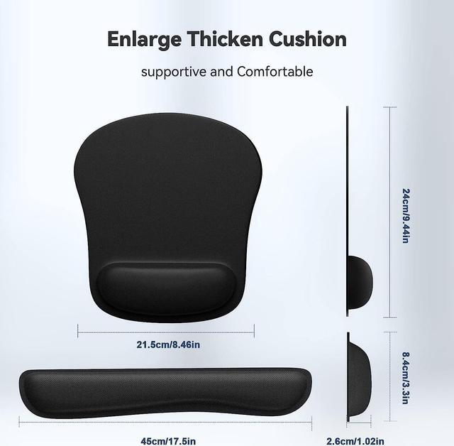 Alt view image 6 of 6 - Keyboard Wrist Rest and Mouse Pad with Wrist Support, Memory Foam Set for Computer/Laptop/Mac, Lightweight for Easy Typing & Pain Relief Ergonomic Mousepad