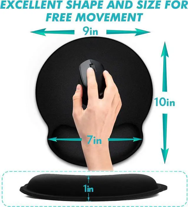 Alt view image 3 of 7 - Ergonomic Mouse Pad 3 Pack with Wrist Rest Support, Round Gaming Mousepad with Smooth Lycra Surface & Non-Slip Rubber Base for Computer, Laptop, Office, Comfortable Memory Foam for Wrist Cushion