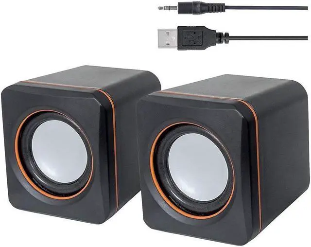 Main image of Computer Speaker, TkingDigi USB Speaker Small Mighty Solid Wired Multimedia Speaker for PC Monitor Desktop Laptop Gaming Smartphones Tablets Projectors TVs, 2 PKS