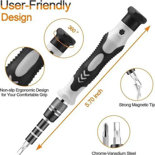 Alt view image 3 of 5 - Aigrous Precision Screwdriver Set, Professional Grade 115 in 1 Magnetic Repair Tool Kit for Electronics, Computer, iPhone, Laptop, Game Console, Watch, Eyeglasses, Modding, and DIY Projects