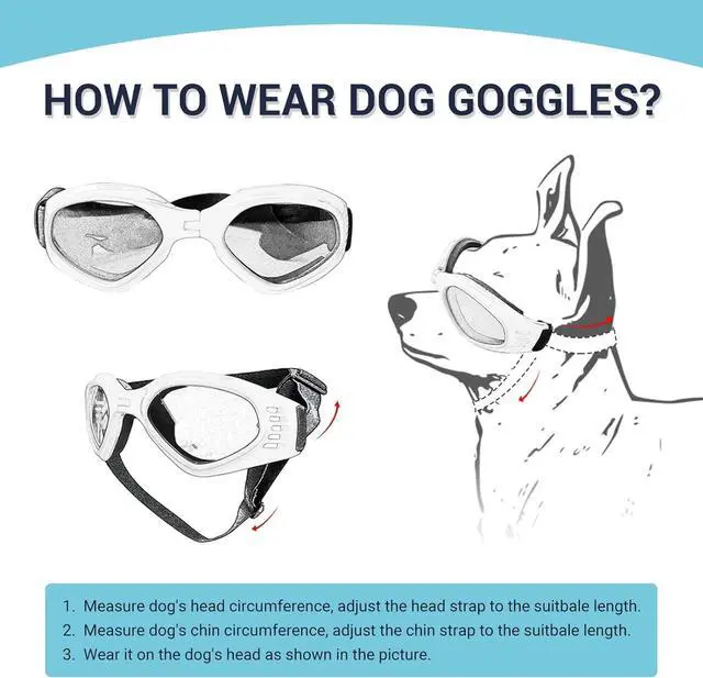 Alt view image 3 of 5 - Dog Goggles Medium Breed, Dog Sunglasses for Medium Dogs Eye Protection Windproof