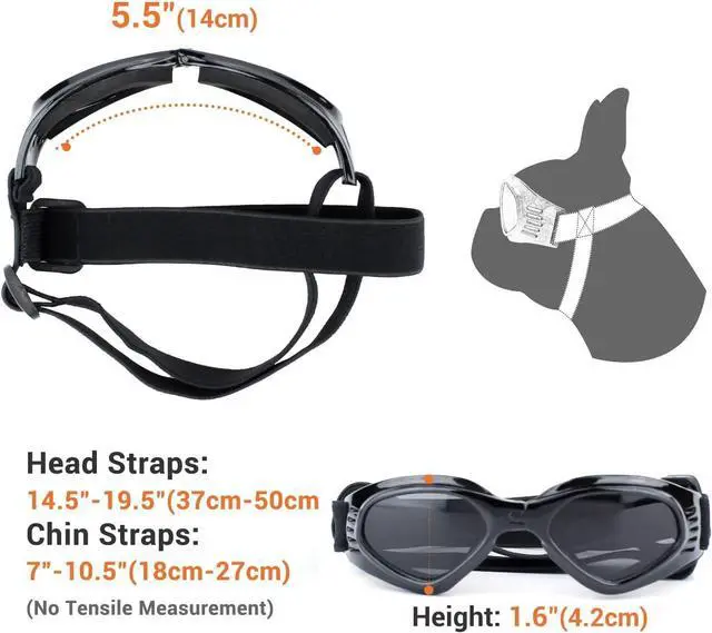 Alt view image 4 of 5 - Dog Goggles Medium Breed, Dog Sunglasses for Medium Dogs Eye Protection Windproof