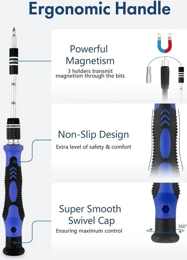 Alt view image 4 of 7 - Aigrous Electronics Precision Screwdriver Sets 164-Piece with 144 Bits Magnetic Repair Tool Kit for iPhone, MacBook, Computer, Laptop, PC, Tablet, PS4, Xbox, Nintendo, Game Console