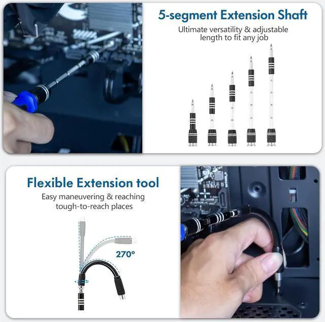Alt view image 6 of 7 - Aigrous Electronics Precision Screwdriver Sets 164-Piece with 144 Bits Magnetic Repair Tool Kit for iPhone, MacBook, Computer, Laptop, PC, Tablet, PS4, Xbox, Nintendo, Game Console