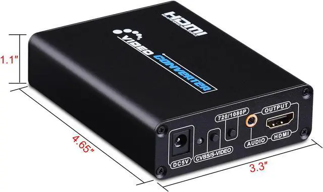 Alt view image 3 of 6 - Aigrous 3RCA AV CVBS Composite & S-Video R/L Audio to HDMI Converter Adapter Upscaler Support 720P/1080P with 3RCA S-Video Cable for DVD VCR PS2 PS3 Xbox HDTV