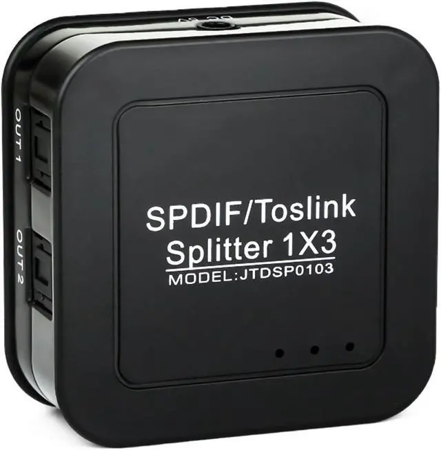 Main image of Aigrous SPDIF TOSLINK Digital Optical Audio 1x3 Splitter (One Input 3 Outputs) Supports 5.1CH/ LPCM2.0/ DTS/Dolby-AC3
