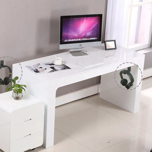 Alt view image 4 of 4 - Headset Hook Holder Headphone Hanger, Aigrous Universal PC Gaming Headset Hanger Mount Earphone Stand Under-Desk Earbuds Hook Organizer for Headphone with Strong Adhesive Tape