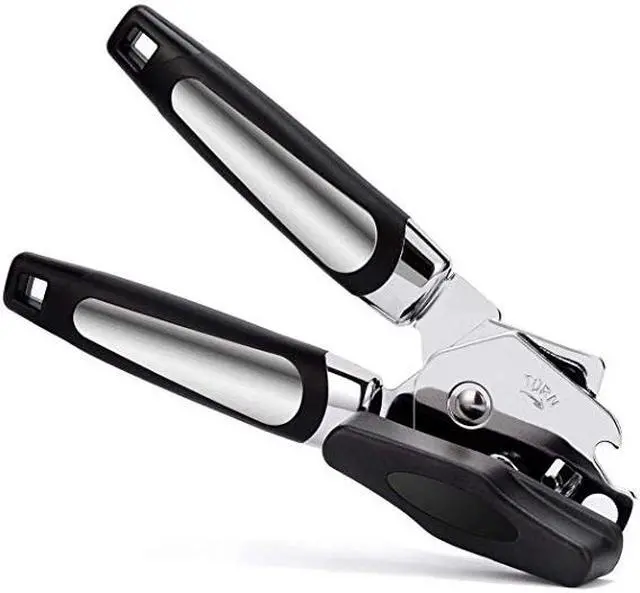 Main image of Can Opener Manual, Smooth Edge Heavy Duty Can Opener Stainless Steel Can Openers for Seniors with Arthritis 3-In-1 Ergonomic Rubber Handle