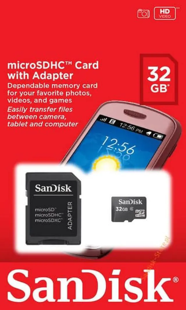 Alt view image 4 of 4 - SanDisk Class 4 C4 microSDHC micro SD HC SDHC TF Memory Card 32G 32GB SDQM-032G