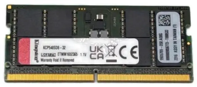 Main image of Kingston 32GB 262-Pin DDR5 SO-DIMM DDR5 4800 (PC4 38400) Memory (Notebook Memory) Model KCP548SD8-32