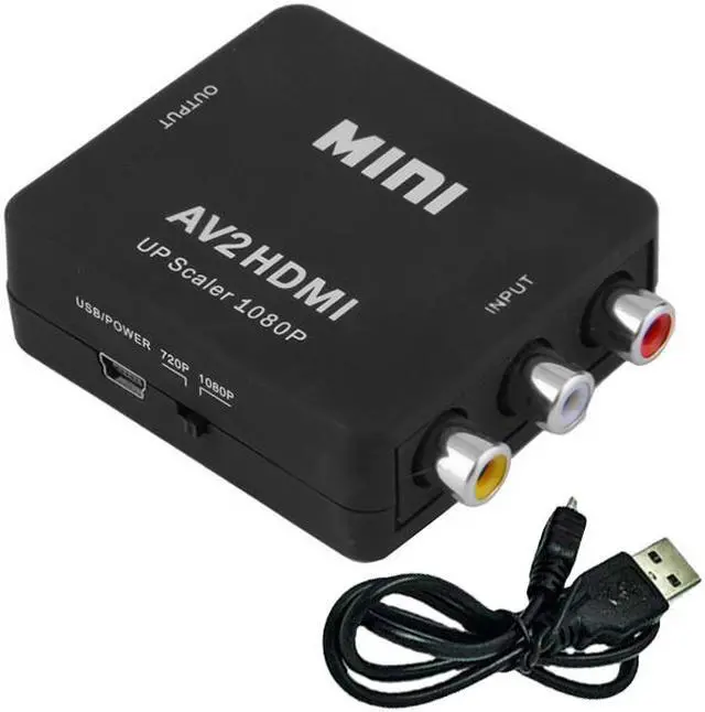 Alt view image 3 of 5 - RCA to HDMI Converter, WPIT 1080P AV to HDMI RCA Composite CVBS Video Audio Converter Adapter Supporting PAL/NTSC for Xbox/PS2/Wii/SNES/N64/VHS/VCR/DVD (Black)