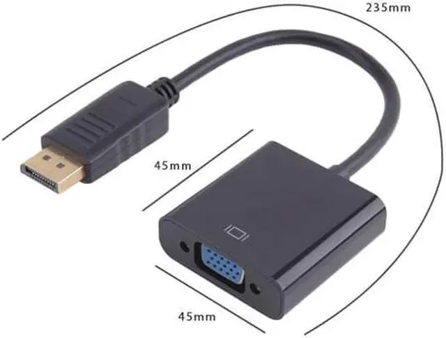 Alt view image 3 of 6 - DP TO VGA DisplayPort Male to VGA Female Adapter Cable,Laptop PC to Monitor/Projector Adapter Converter-Black