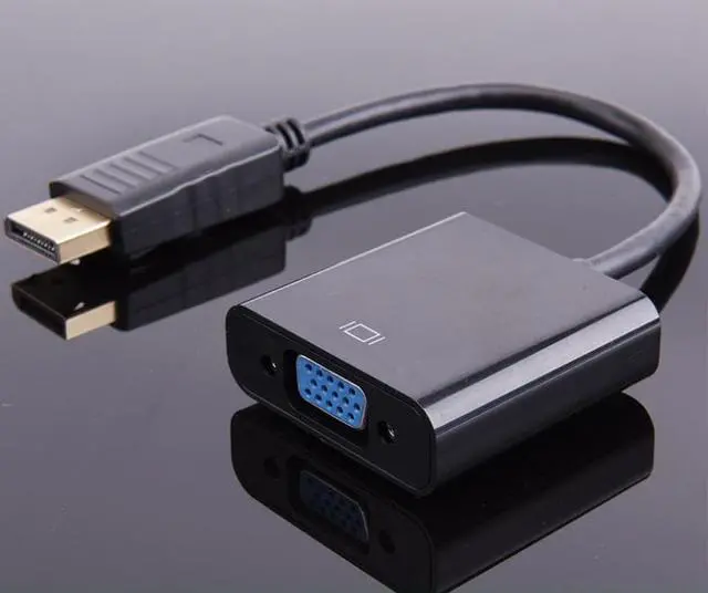 Alt view image 4 of 6 - DP TO VGA DisplayPort Male to VGA Female Adapter Cable,Laptop PC to Monitor/Projector Adapter Converter-Black