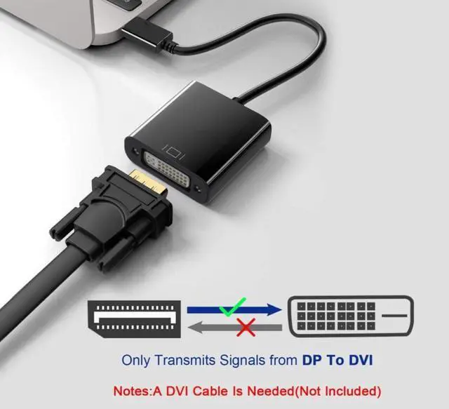 Alt view image 3 of 6 - DP2DVI DisplayPort Male To DVI Female Adapter,1080p DP to DVI-I,Display Port to DVI 24+5 Adapter