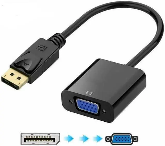Main image of DP TO VGA DisplayPort Male to VGA Female Adapter Cable,Laptop PC to Monitor/Projector Adapter Converter-Black