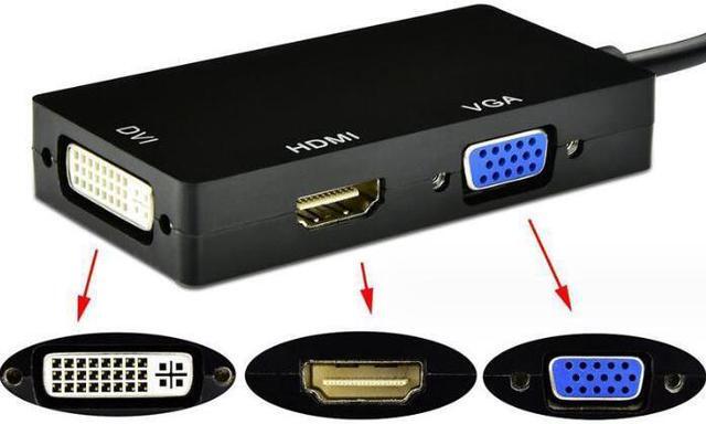 Alt view image 6 of 6 - 3 in 1 Mini Display Port (Thunderbolt Port) Minidp to HDMI/DVI/VGA Male to Female Adapter Converter for Apple MacBooks, Microsoft Surface tablets, Google Chromebook Pixel
