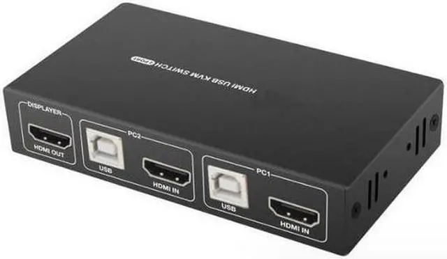Alt view image 6 of 6 - PWAY PW-S7206 2 Ports KVM Switch HDMI, USB HDMI Switches for 2 Computers Share Keyboard Mouse and HD Monitor, Support HD 4K (3840x2160@30hz)