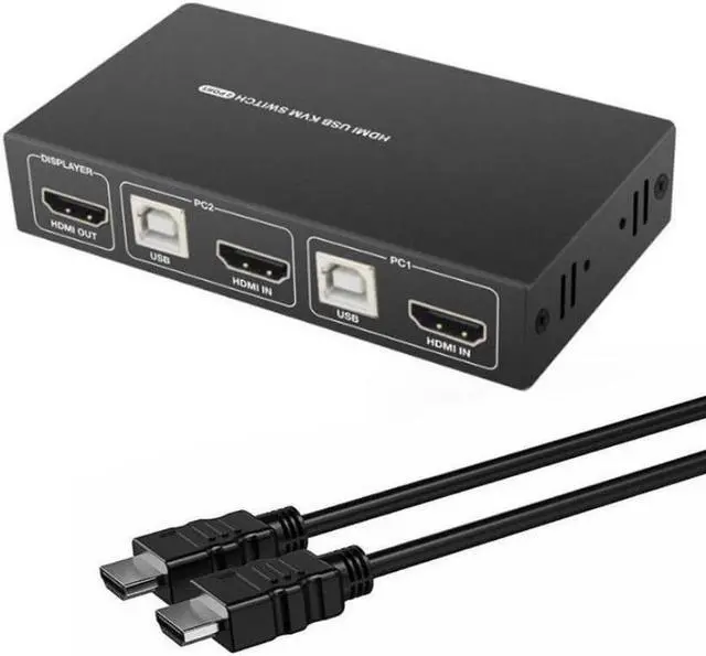 Alt view image 5 of 6 - PWAY PW-S7206 2 Ports KVM Switch HDMI, USB HDMI Switches for 2 Computers Share Keyboard Mouse and HD Monitor, Support HD 4K (3840x2160@30hz)