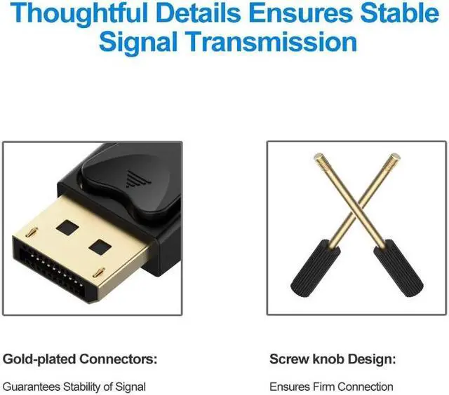 Alt view image 5 of 7 - 6ft. DisplayPort to DVI Video Cable,Gold Plated DP to HDMI Cable 1080P