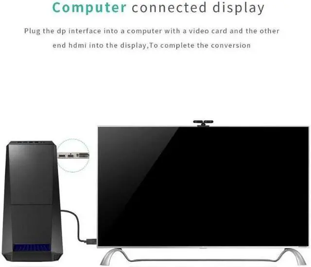 Alt view image 3 of 6 - 4K DisplayPort to HDMI Adapter, Uni-Directional Gold-Plated DP to HDMI Adapter (Male to Female)