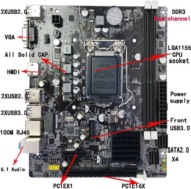 (4XSATA)16GB M-ATX B75 LGA1155 Motherboard DDR3 USB3.0 VGA HDMI 1155  Motherboard Dual Channel Mainboard-2 years warranty