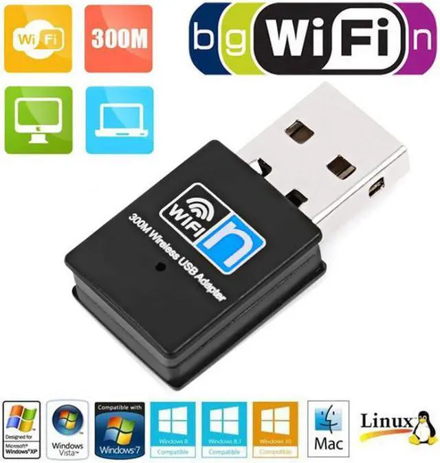 Main image of External 300Mbps 300M Mini USB WiFi Wireless Adapter Network LAN Card 802.11n/g/b For Desktop Windows xp MAC Linux