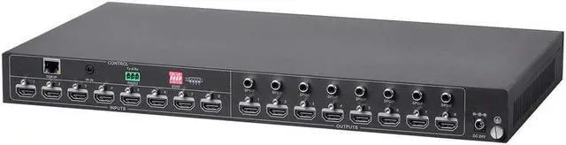 Alt view image 9 of 20 - Monoprice Blackbird 4K 8x8 HDMI Matrix Switch with HDMI 2.0, Supports HDR, 18Gbps, 4K@60Hz YCbCr 4:4:4, 8 S/PDIF Outputs, HDCP 2.2