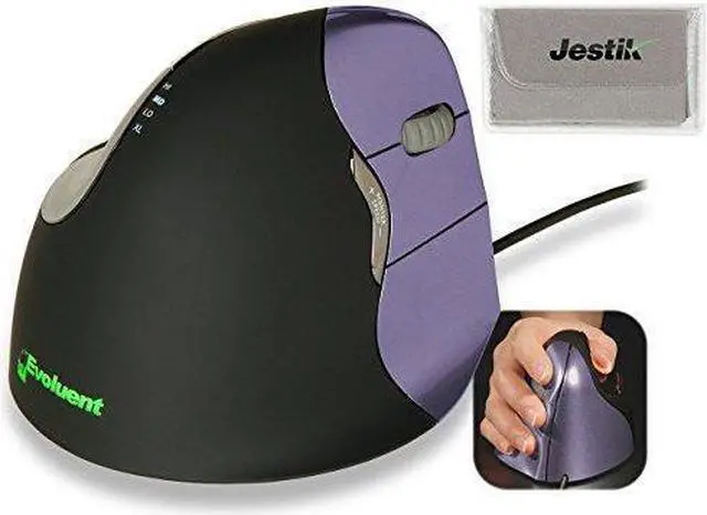 Main image of Evoluent VM4S Vertical Mouse 4 Right Small Ergonomic Mouse Plus Jestik Microfiber Cloth - Value Bundle
