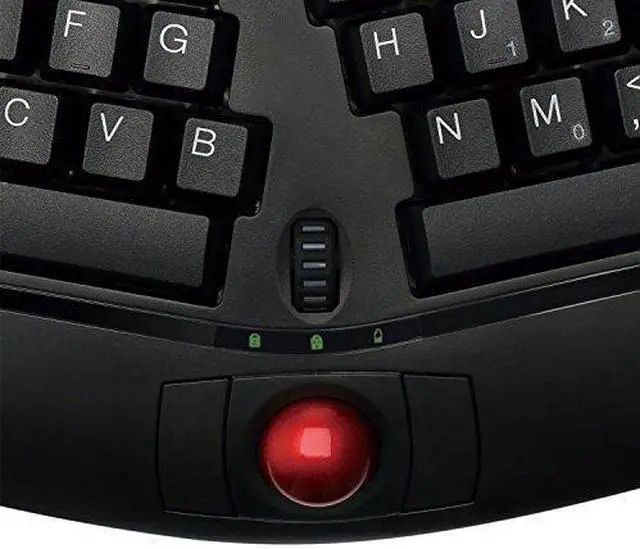 Alt view image 6 of 7 - Adesso Tru-Form Media 3150-2.4 GHz Wireless Ergo Trackball Keyboard (WKB-3150UB)