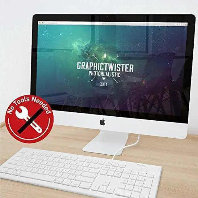 Alt view image 7 of 7 - Macally Full Size USB Wired Keyboard (MKEYE) for Mac and PC (White) w/Shortcut Hot Keys