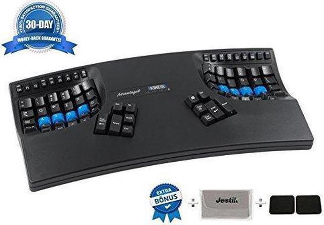 Main image of Kinesis KB600 Advantage2 USB Contoured Keyboard (Black) with SmartSet Programming Technology for PC and MAC Plus Advantage Palm Pads And Jestik Microfiber - VALUE BUNDLE