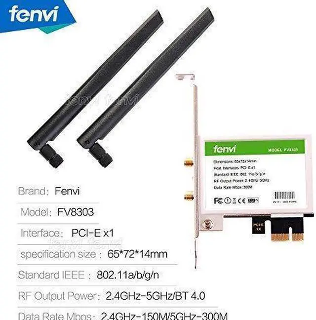 Alt view image 5 of 6 - Fenvi Desktop WiFi Dual-band 2.4Ghz/5Ghz & Bluetooth 4.0 600Mbps Module, 802.11 abgn, 2T/2R Mini PCI-E PC Wifi Card Support windows 7, windows 8, windows 8.1, windows 10 giyqxHw